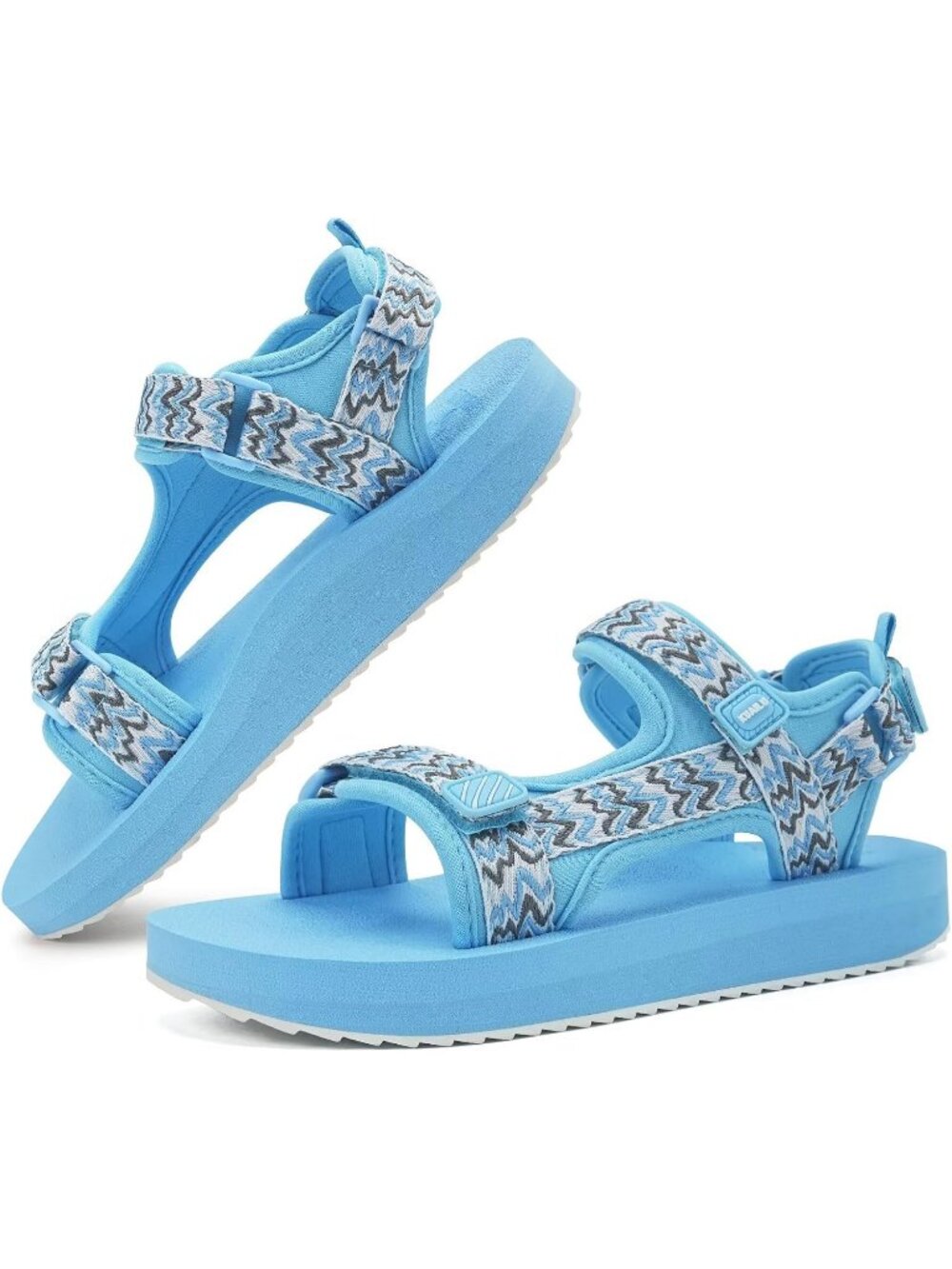Women's Sky Blue Comfortable Arch Support Adjustable Strap Hiking Sandal Shoes
